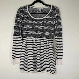 Motherhood Maternity Sweater Women’s Small Black White Striped Sweater